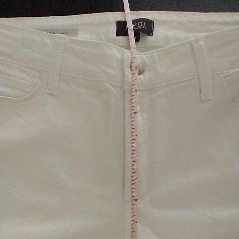 NYDJ Women's White Stretch Jeans Size 14 Alina Lift X Tuck Technology Fringe Hem - Picture 8 of 12